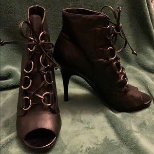 BCBGeneration Open-toe Leather Heel Bootie